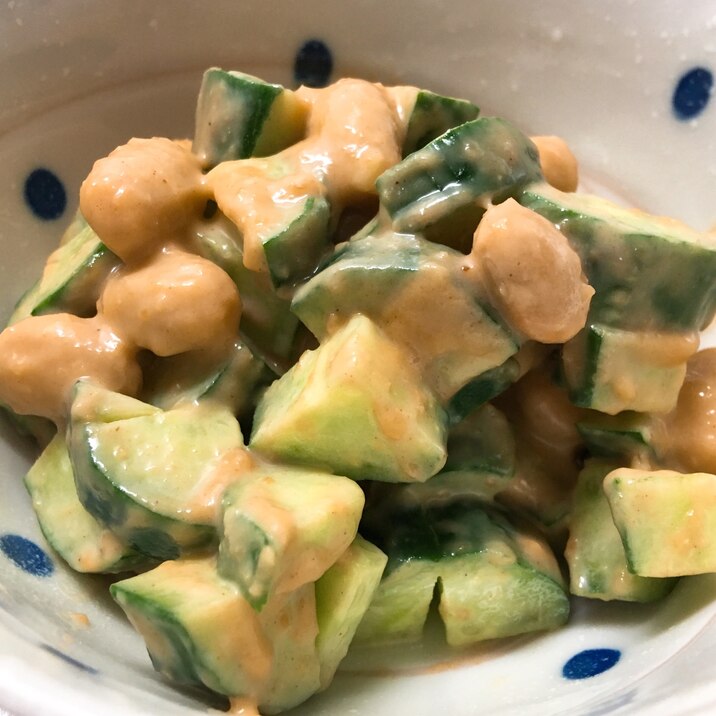 きゅうりと大豆の味噌サラダ☆